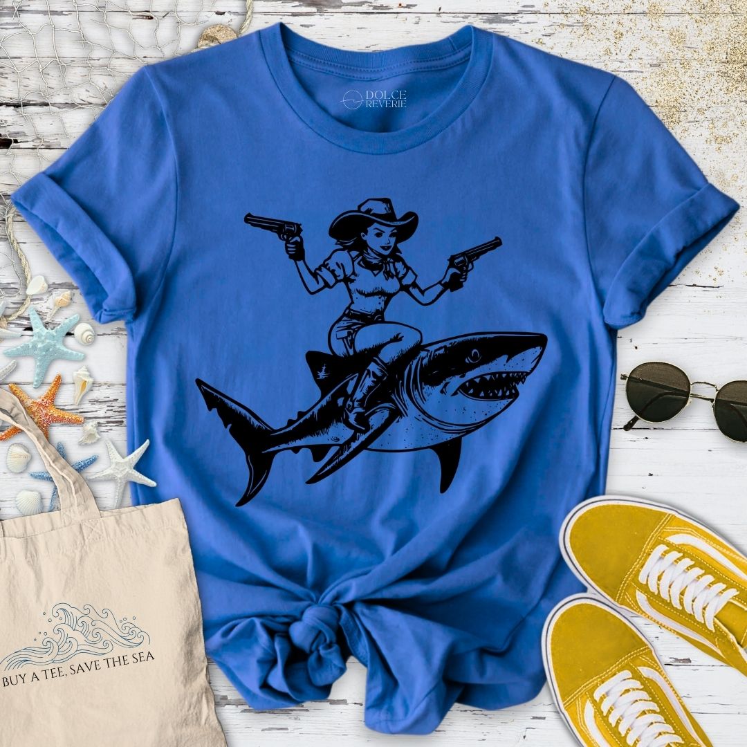 Cowgirl Shark Rider T-Shirt