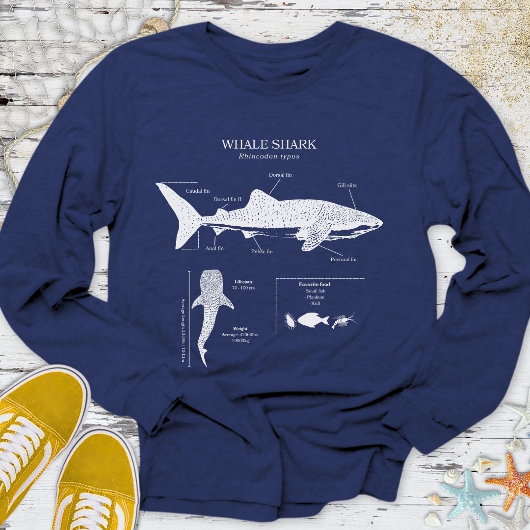 Whale Shark Anatomy Long Sleeve Tee