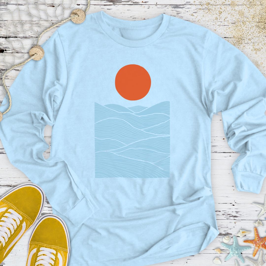 Red Ocean Long Sleeve Tee