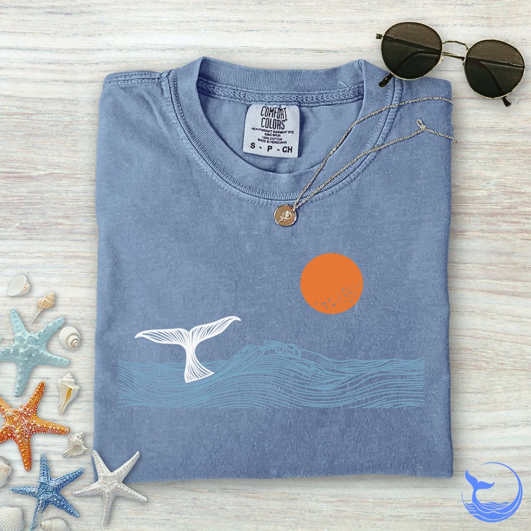 Whale Tail Sunset Comfort Colors T-Shirt