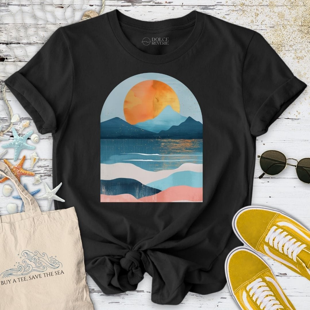 Abstract Seascape II T-Shirt Black / S