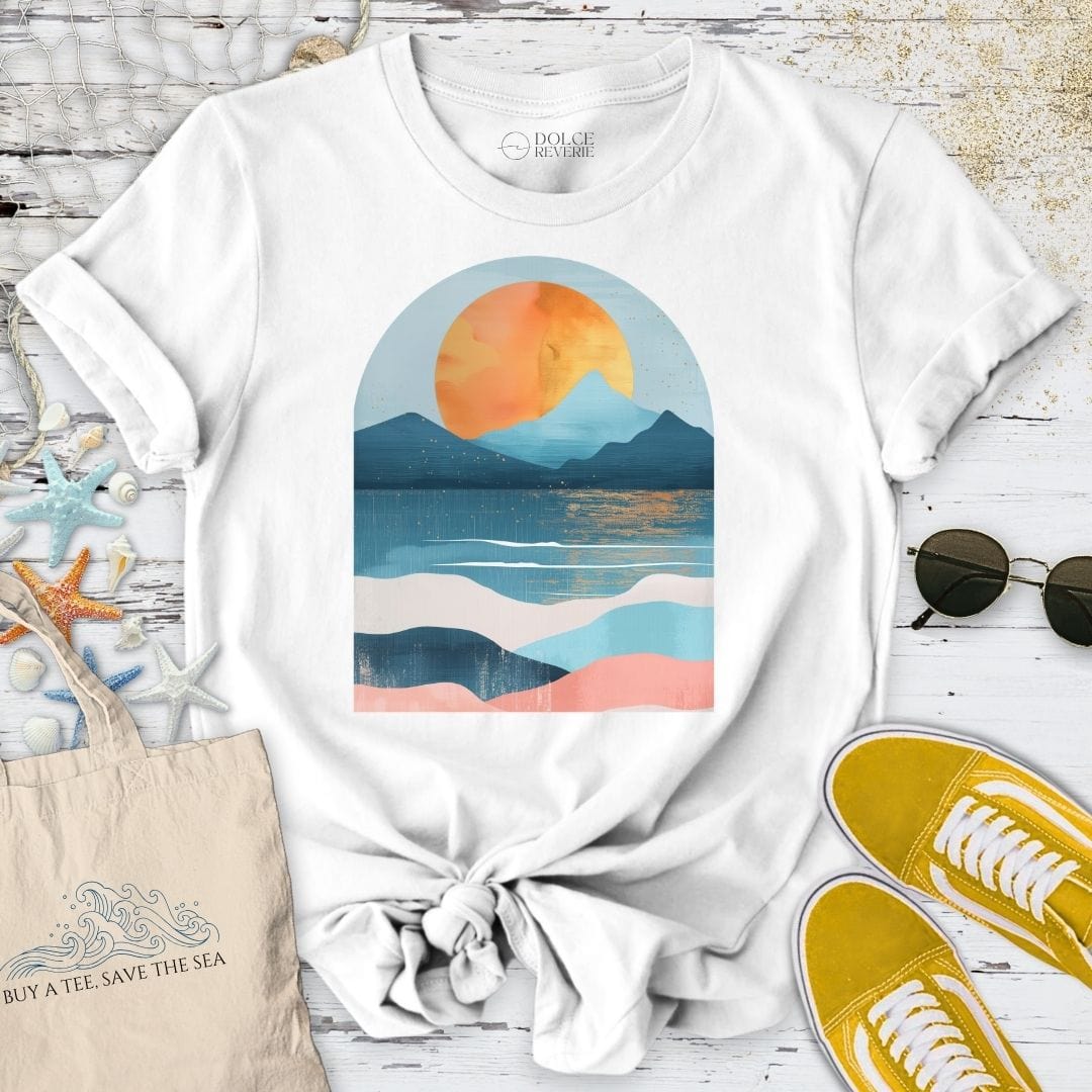 Abstract Seascape II T-Shirt White / S