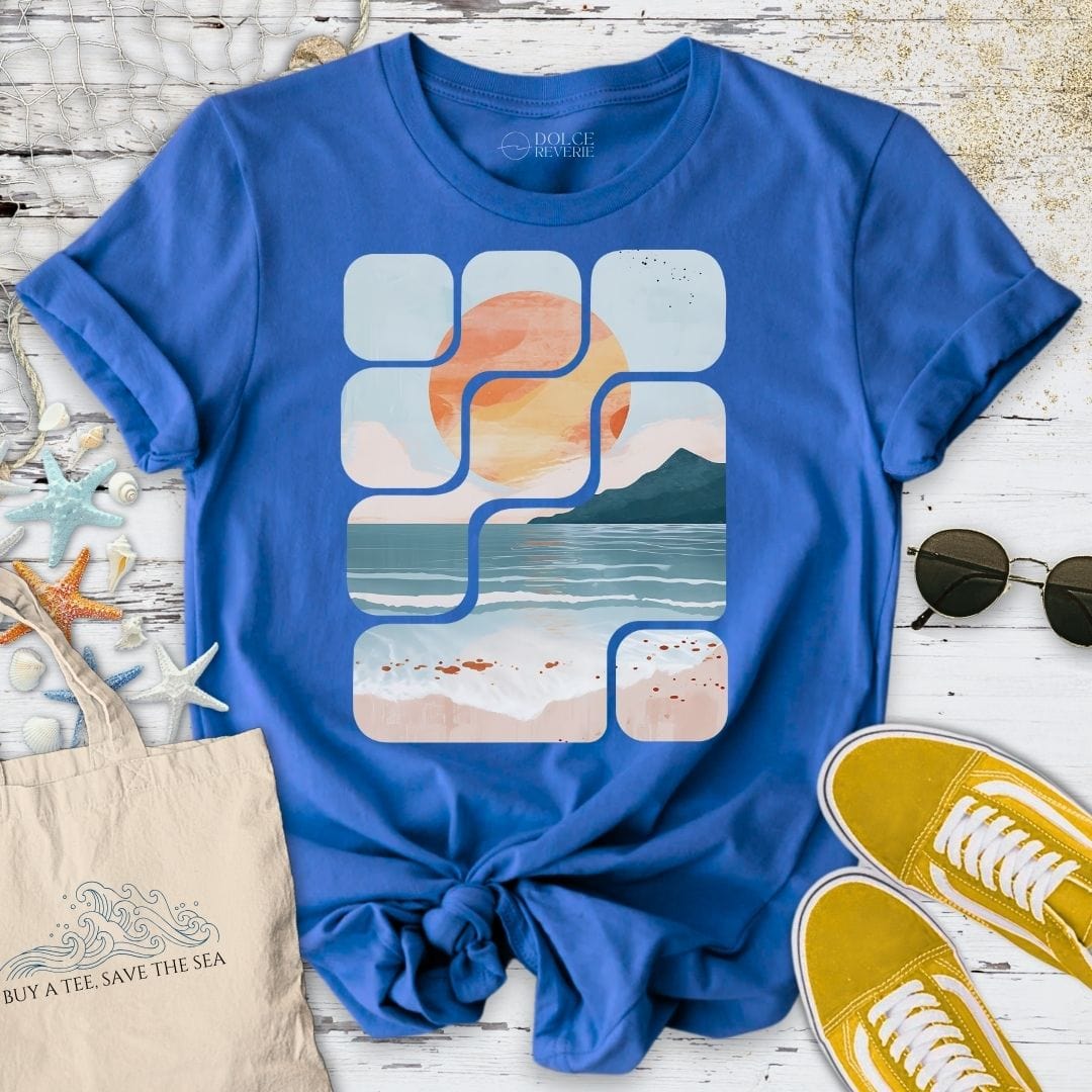 Abstract Seascape T-Shirt Royal / S