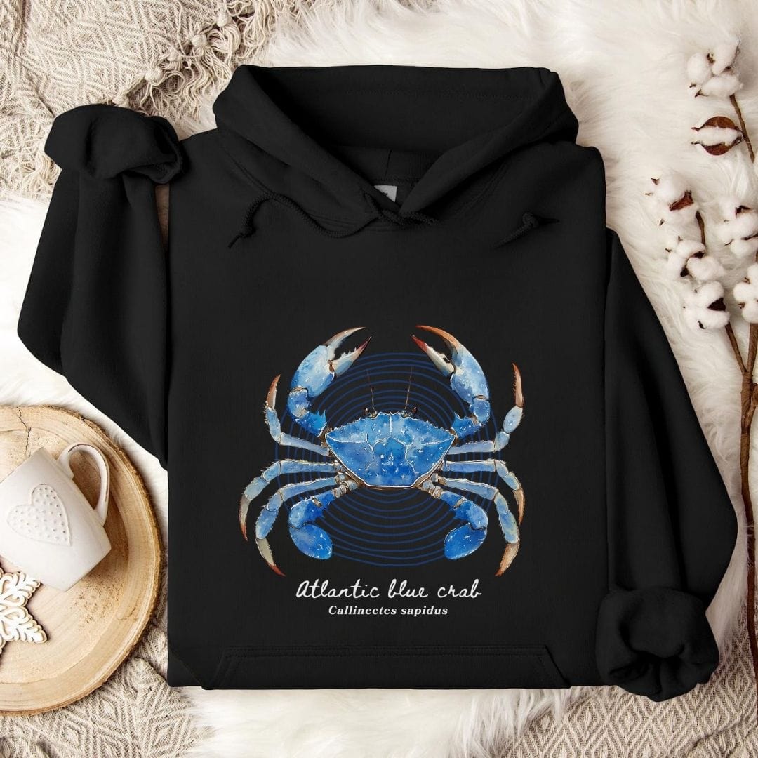 Atlantic Blue Crab Hoodie Black / S