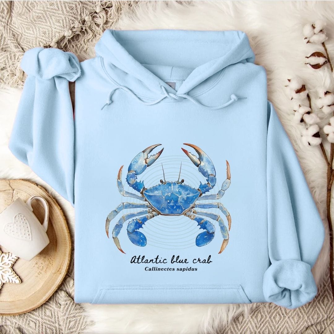 Atlantic Blue Crab Hoodie Light Blue / S