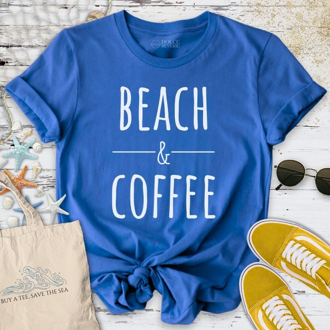 Beach & Coffee T-Shirt Royal / S