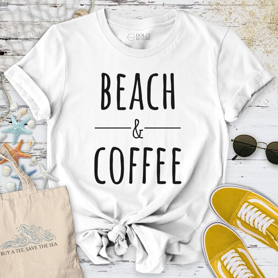 Beach & Coffee T-Shirt White / S