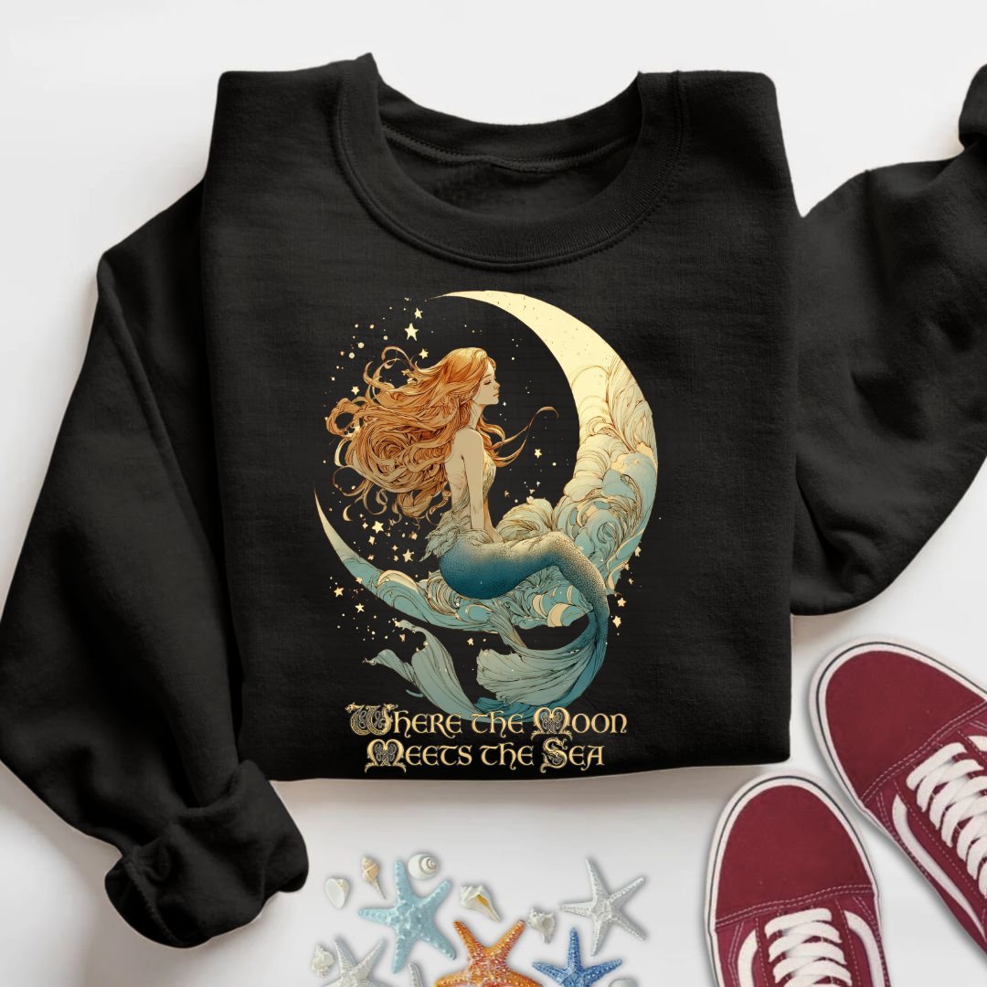 Moon Meets The Sea, Mermaid Sweatshirt