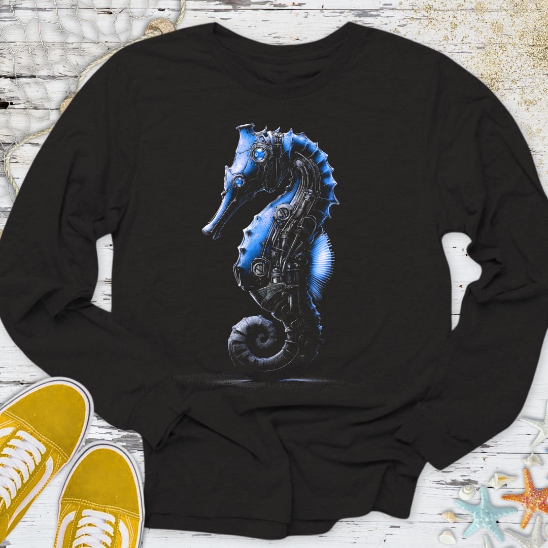 Steampunk Seahorse Long Sleeve Tee