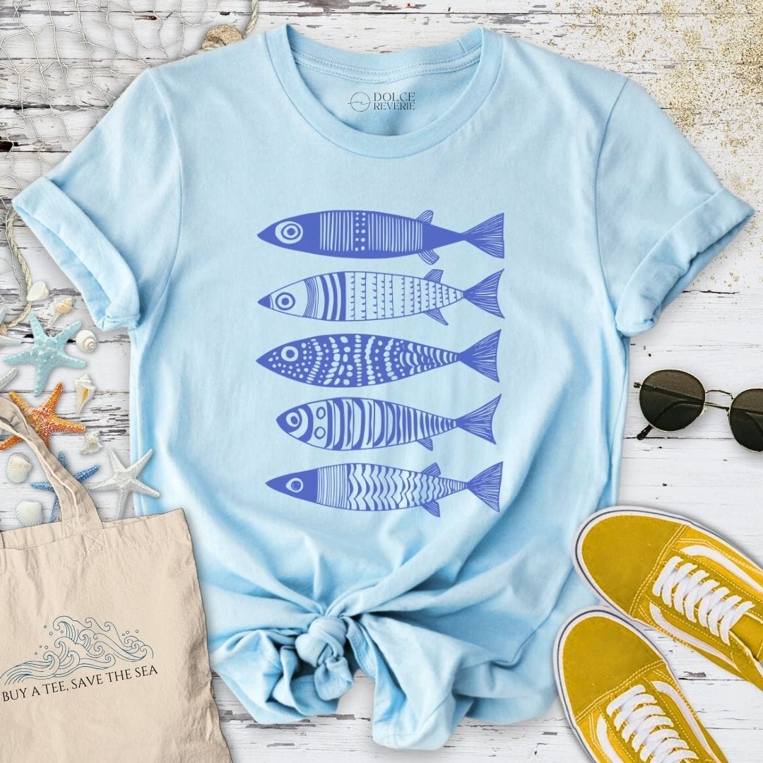 Blue Sardines T-Shirt Light Blue / S