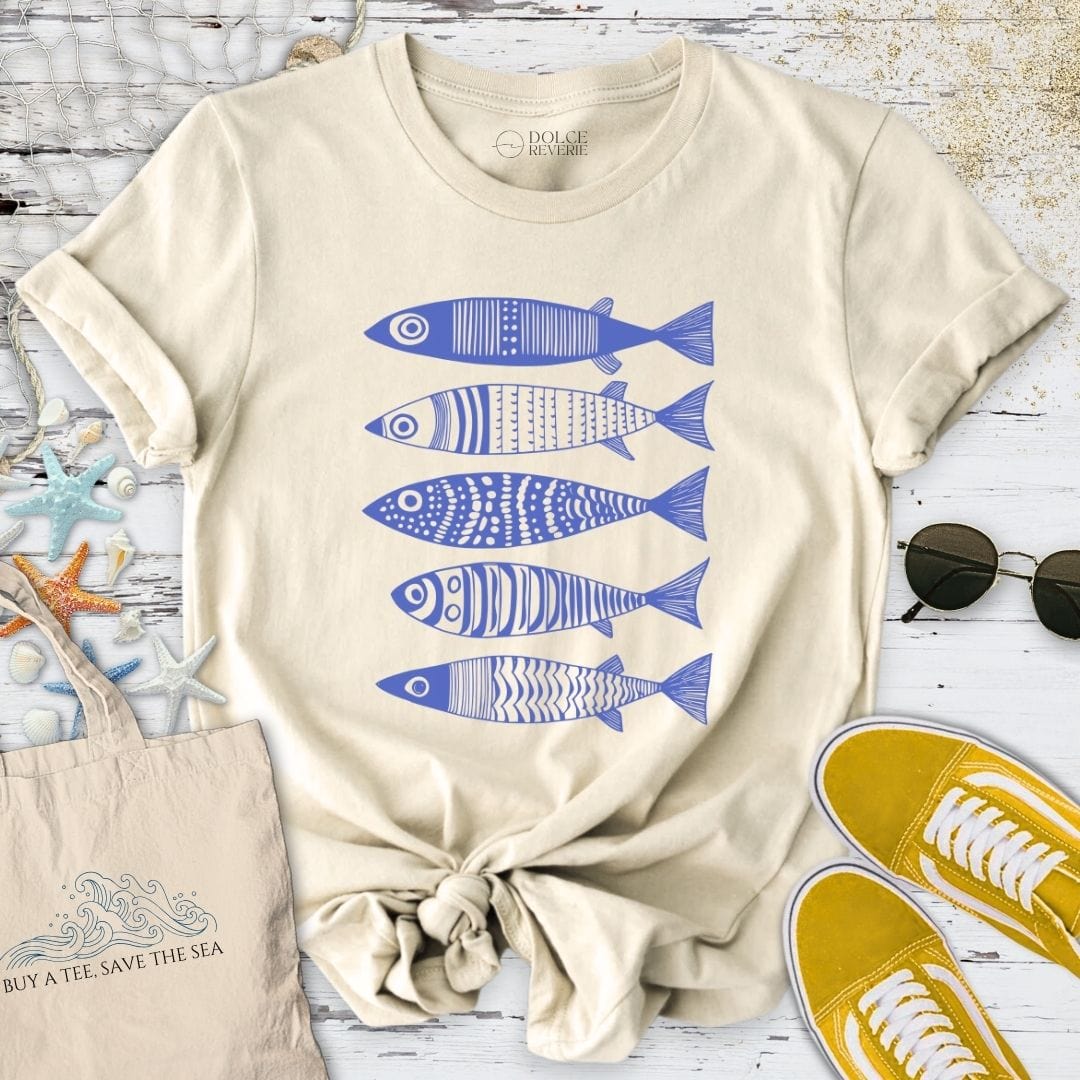 Blue Sardines T-Shirt Natural / S