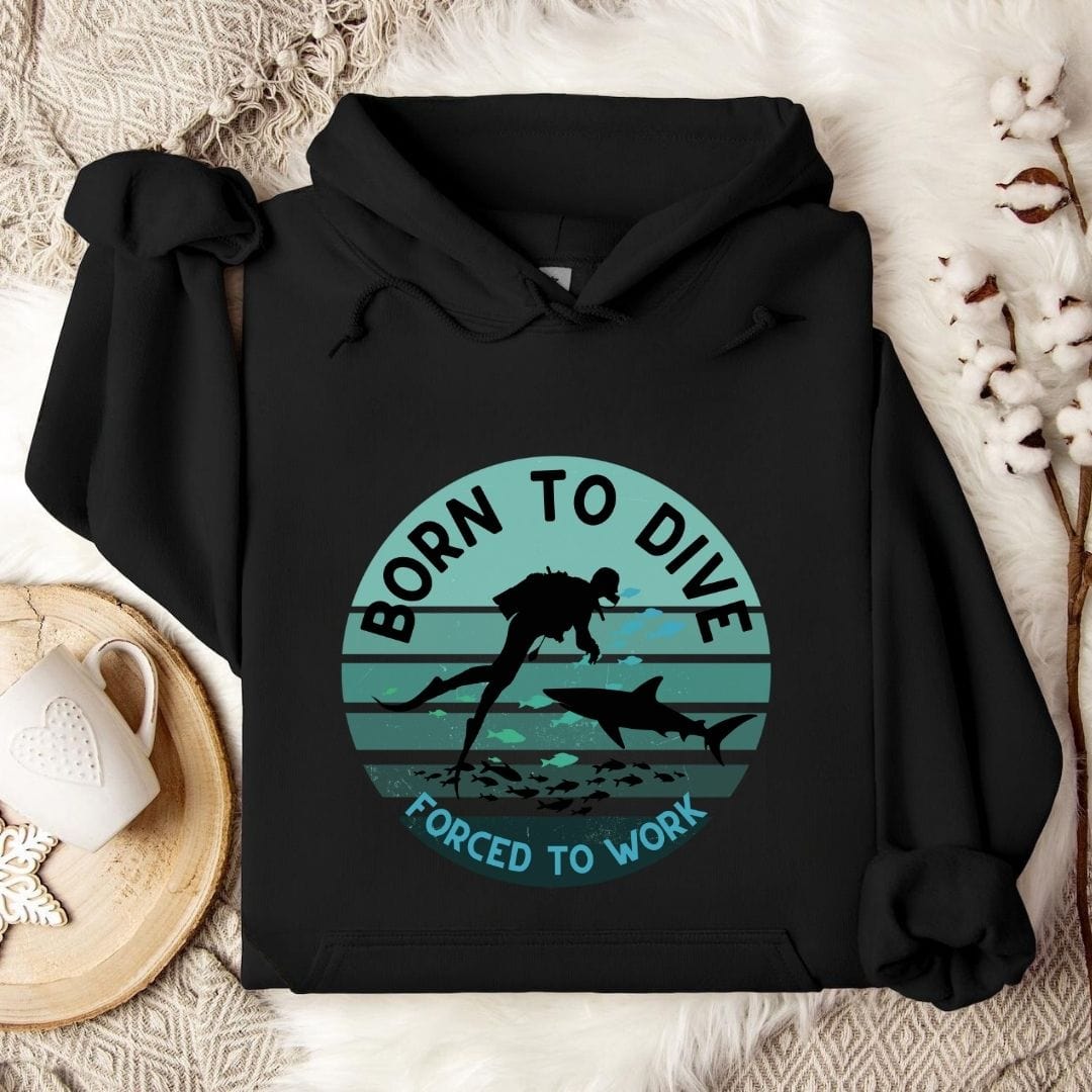 Born To Dive Hoodie Black / S