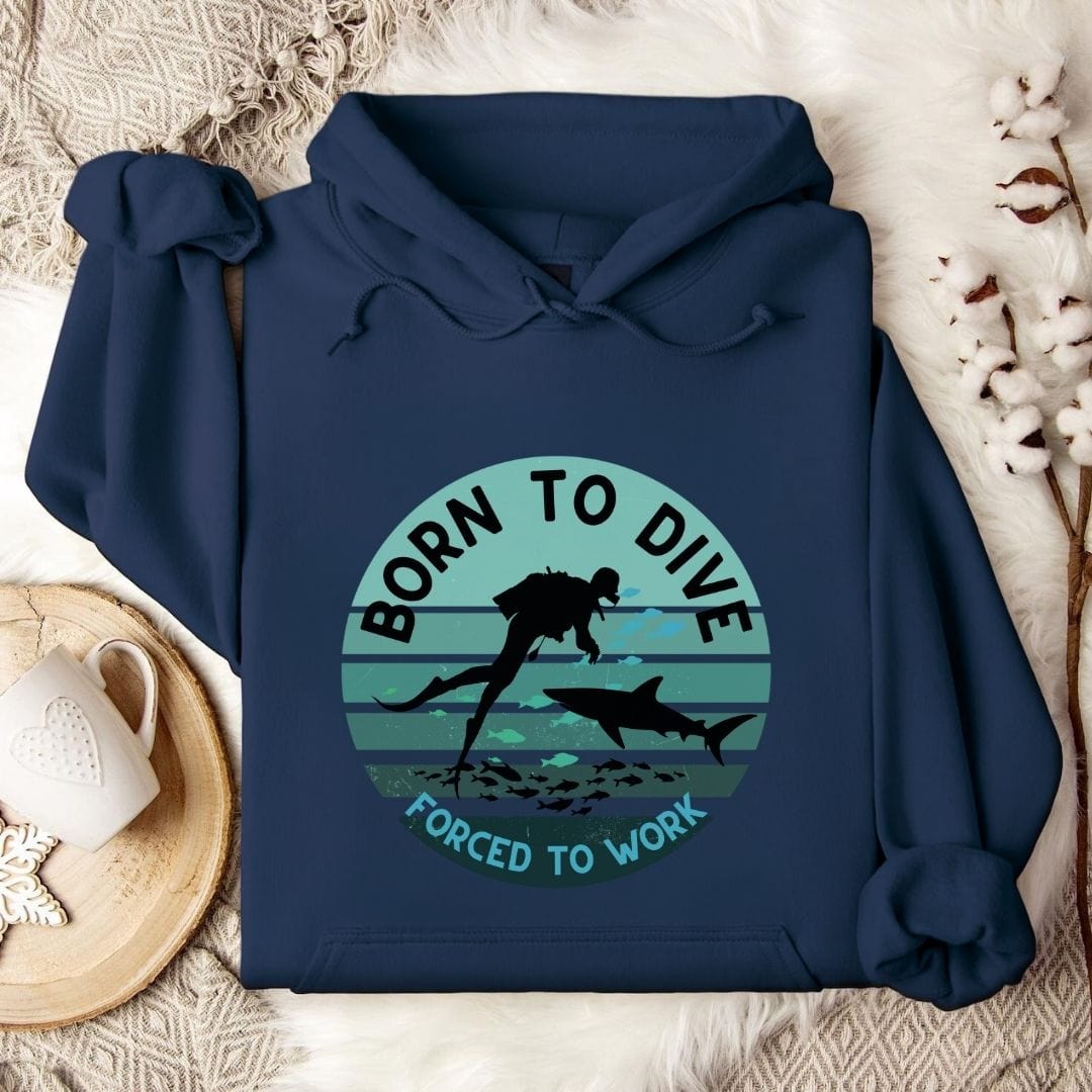Born To Dive Hoodie Navy / S