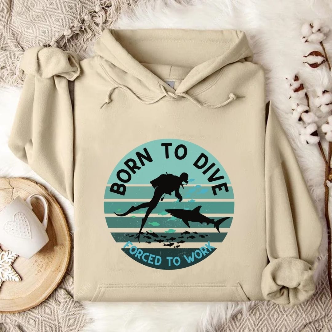 Born To Dive Hoodie Sand / S