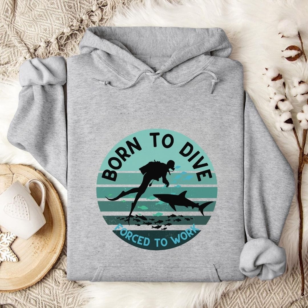 Born To Dive Hoodie Sport Grey / S