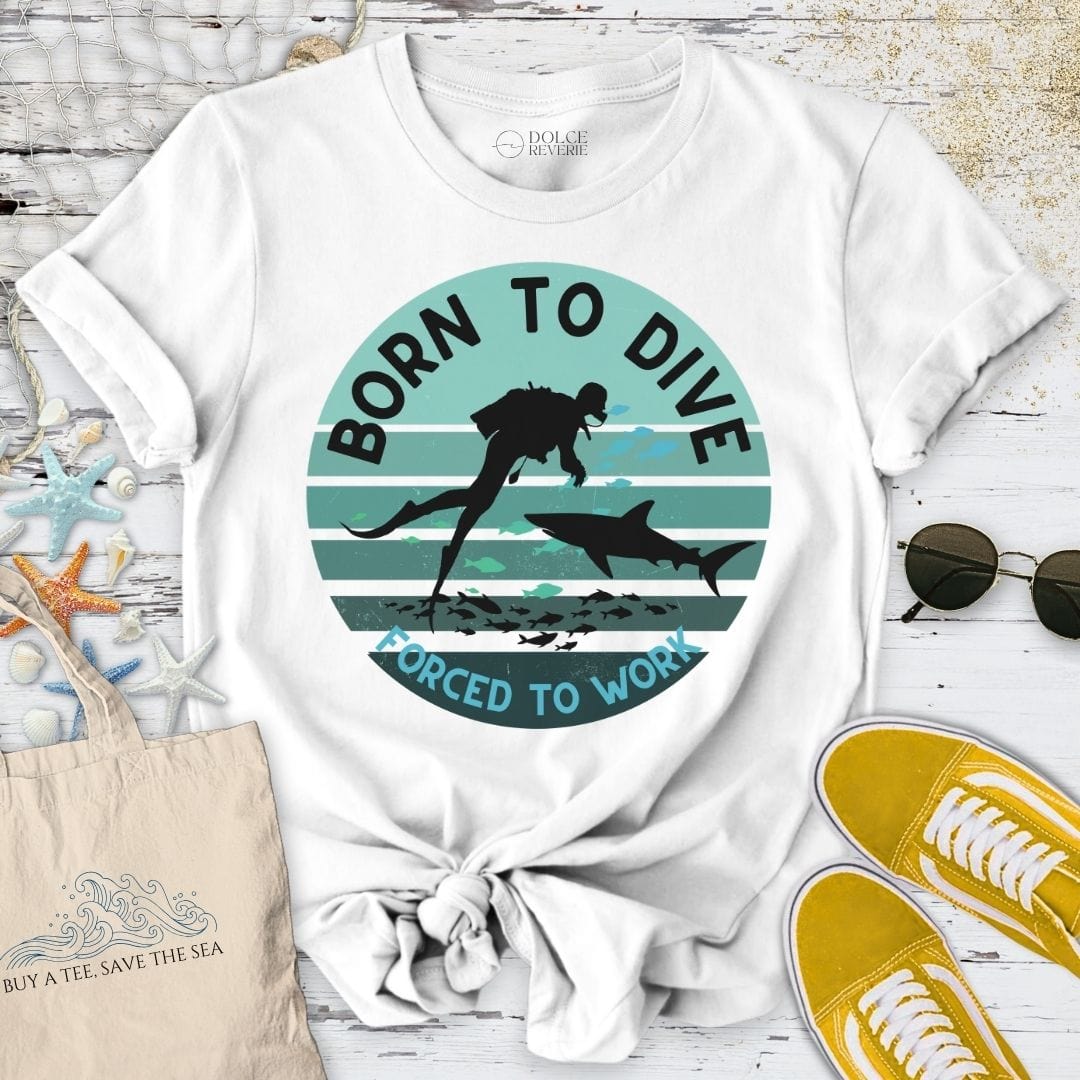 Born To Dive T-Shirt White / S