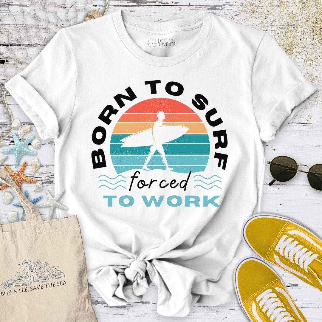 Born To Surf T-Shirt White / S