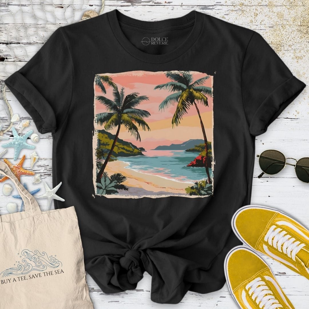 Chasing Tropical Sunsets T-Shirt Black / S