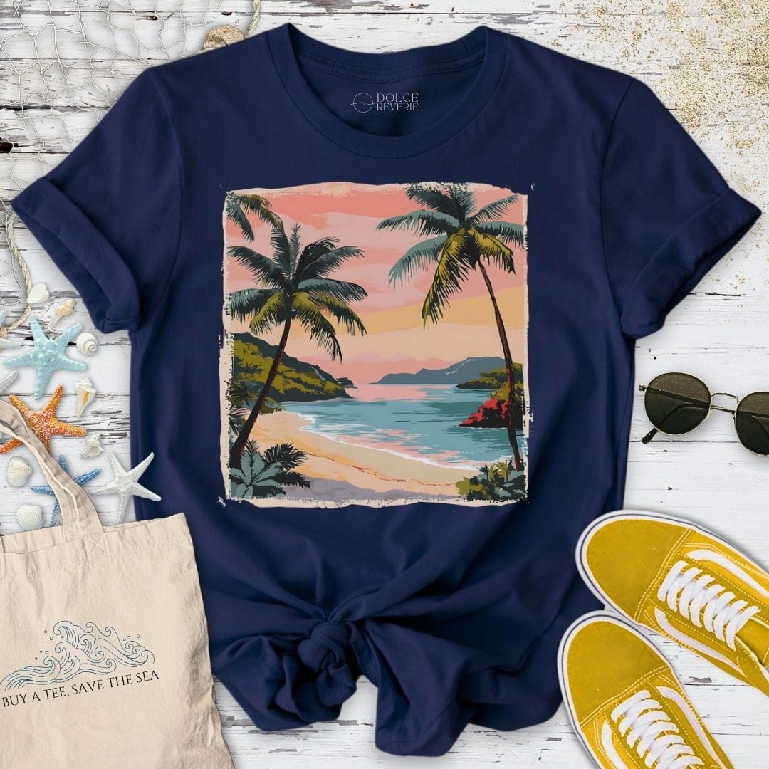 Chasing Tropical Sunsets T-Shirt Navy / S