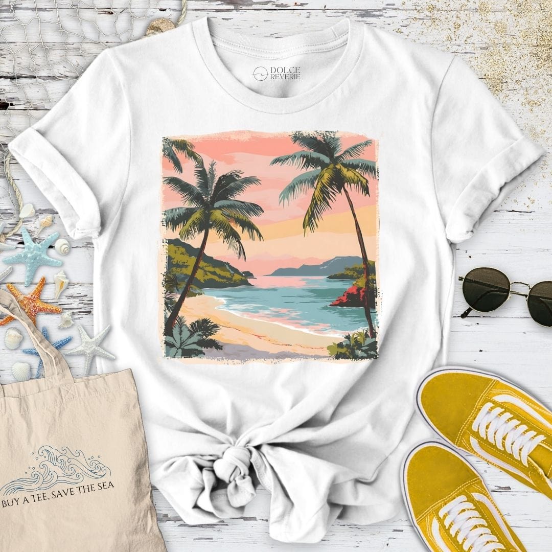 Chasing Tropical Sunsets T-Shirt White / S