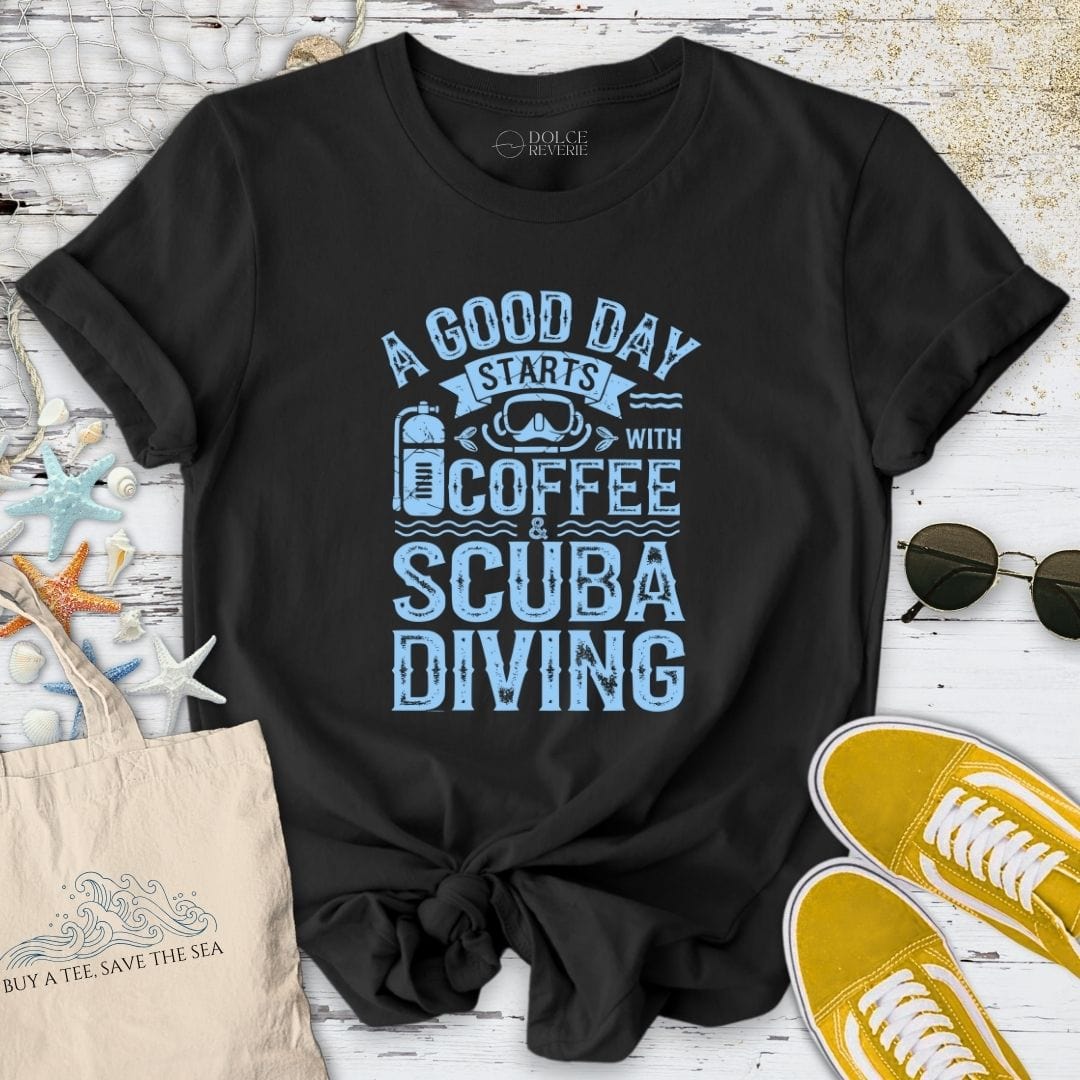 Coffee & Scuba Diving T-Shirt Black / S