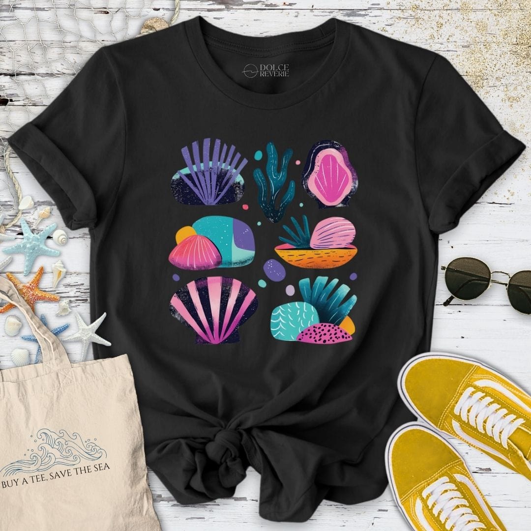 Colorful Abstract Reef T-Shirt Black / S