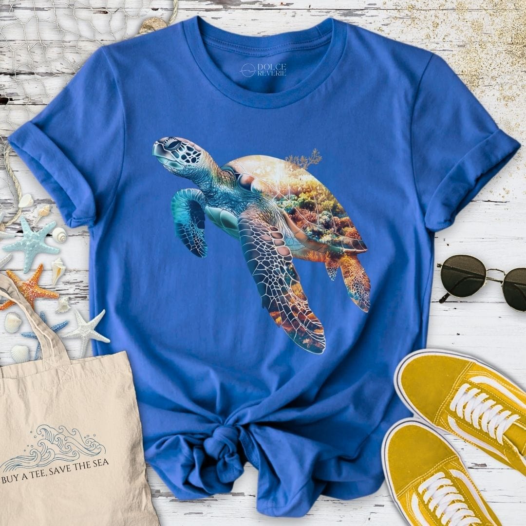 Coral Turtle T-Shirt Royal / S