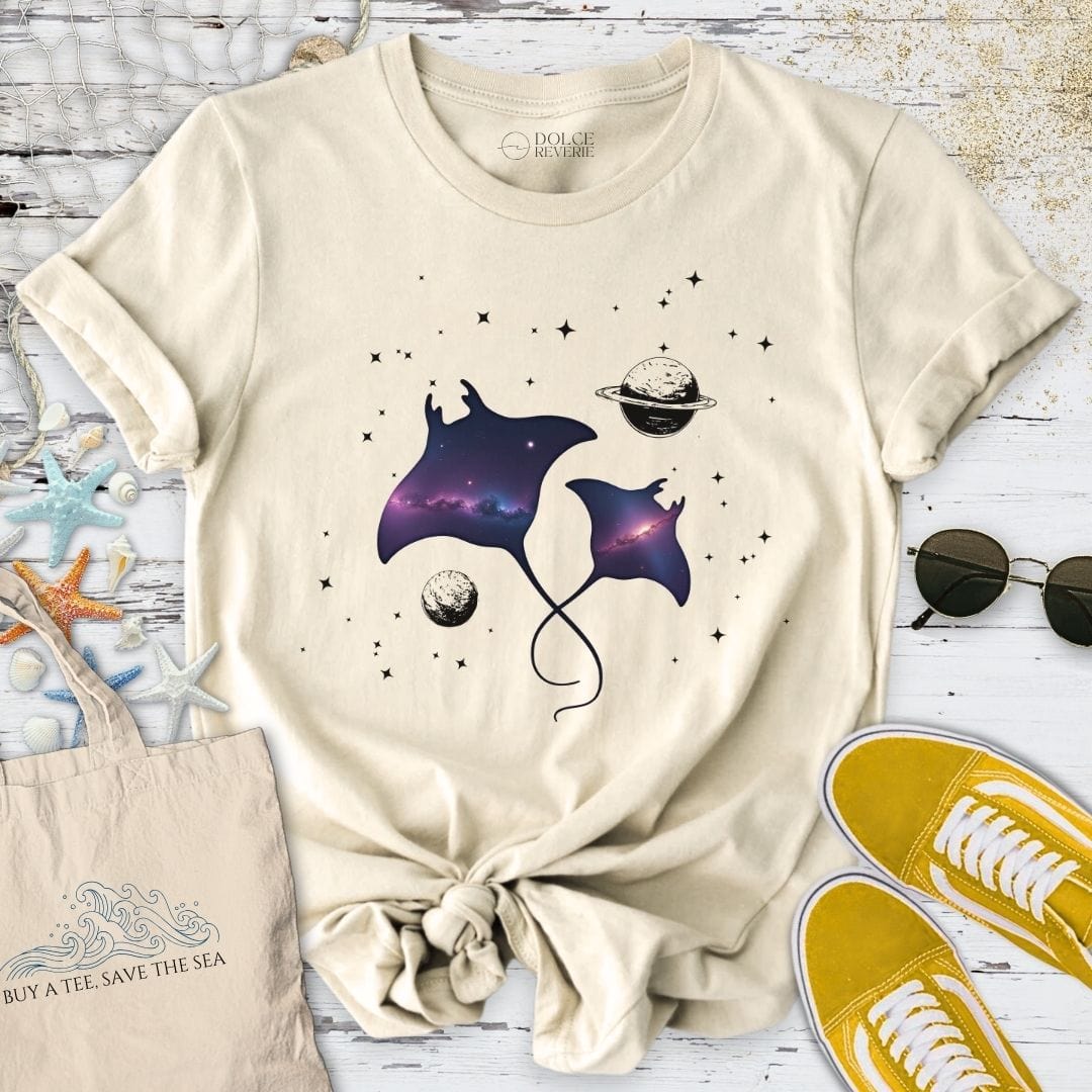 Cosmic Manta Rays T-Shirt Natural / S