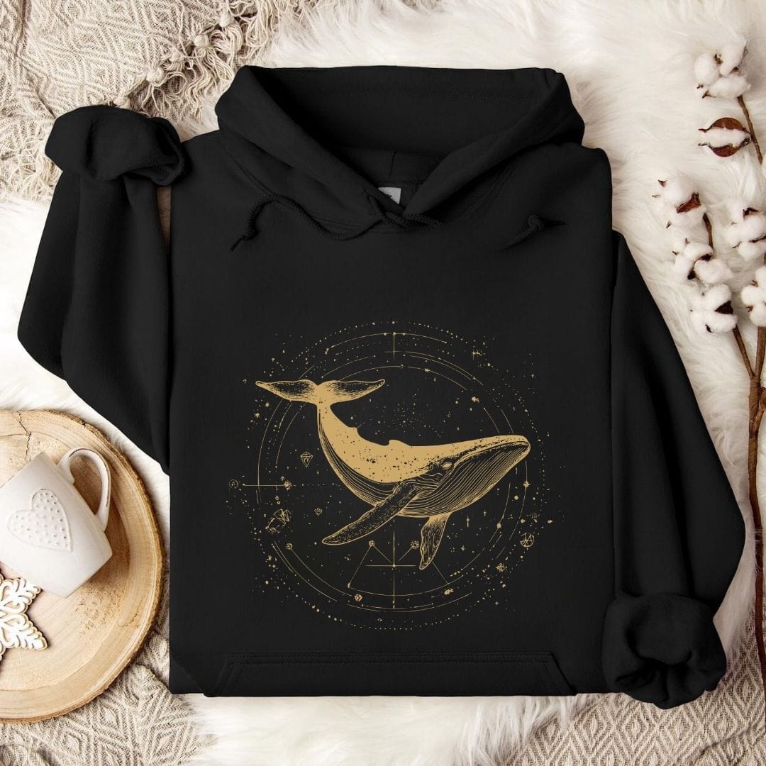 Cosmic Whale Hoodie Black / S