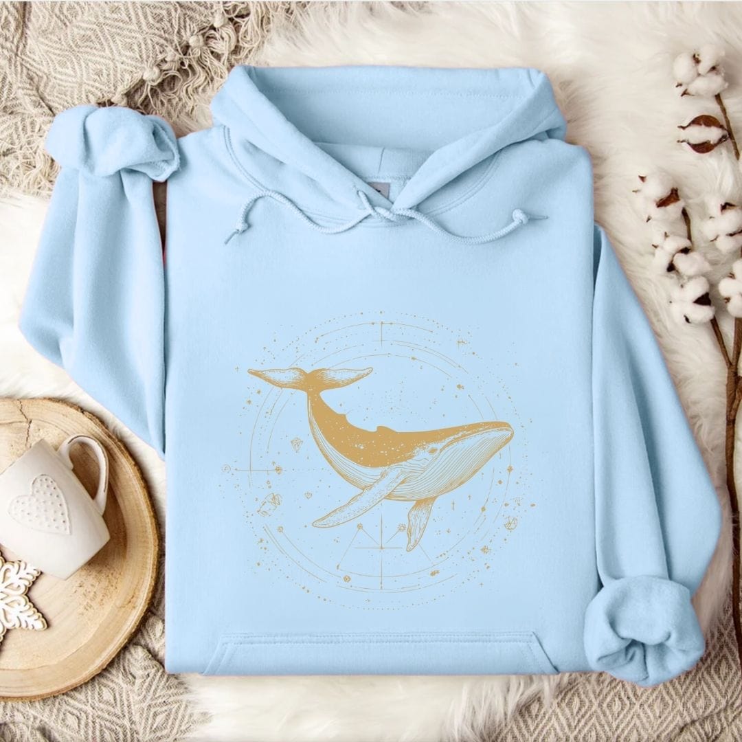 Cosmic Whale Hoodie Light Blue / S