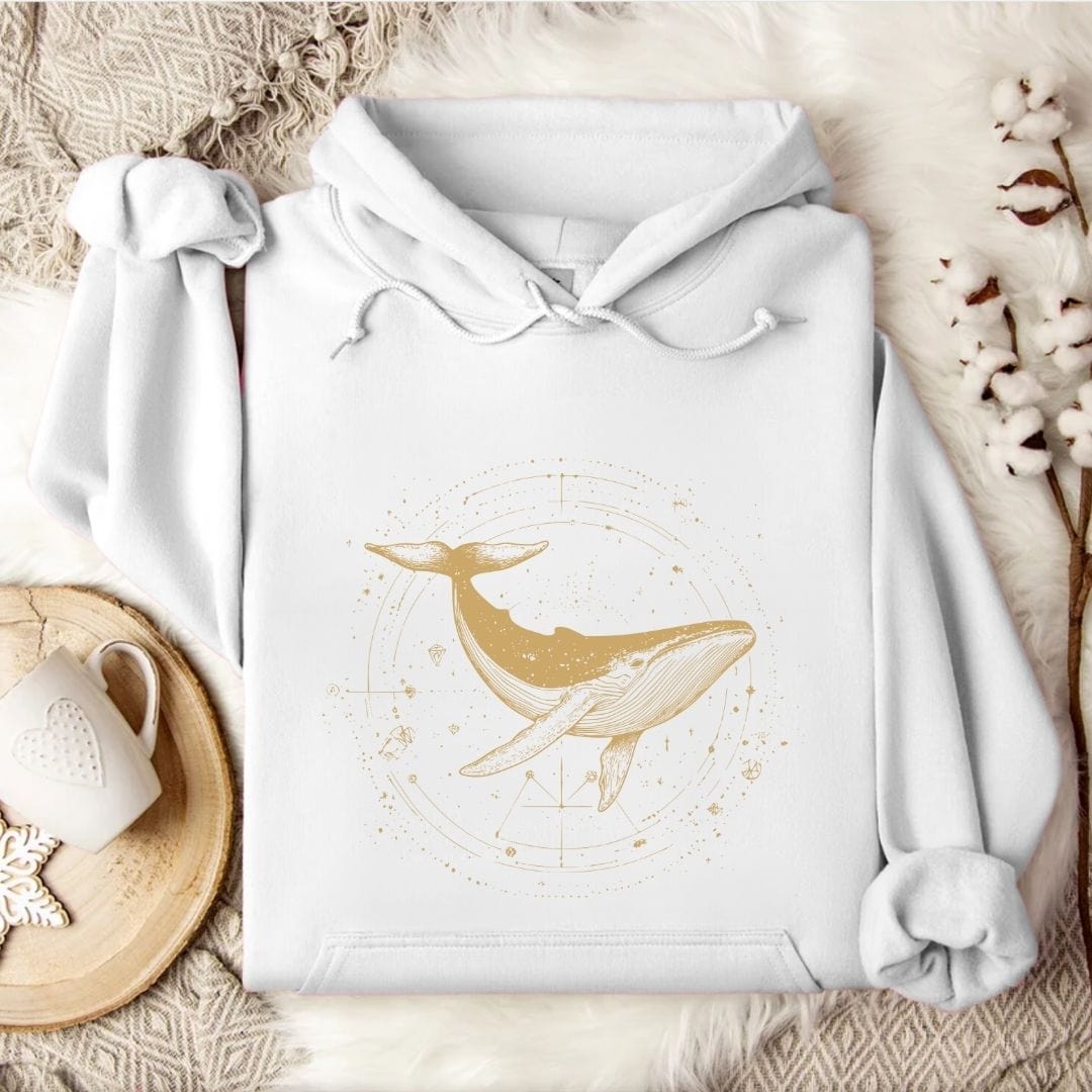 Cosmic Whale Hoodie White / S