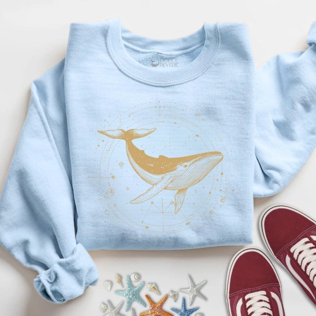 Cosmic Whale Sweatshirt S / Light Blue
