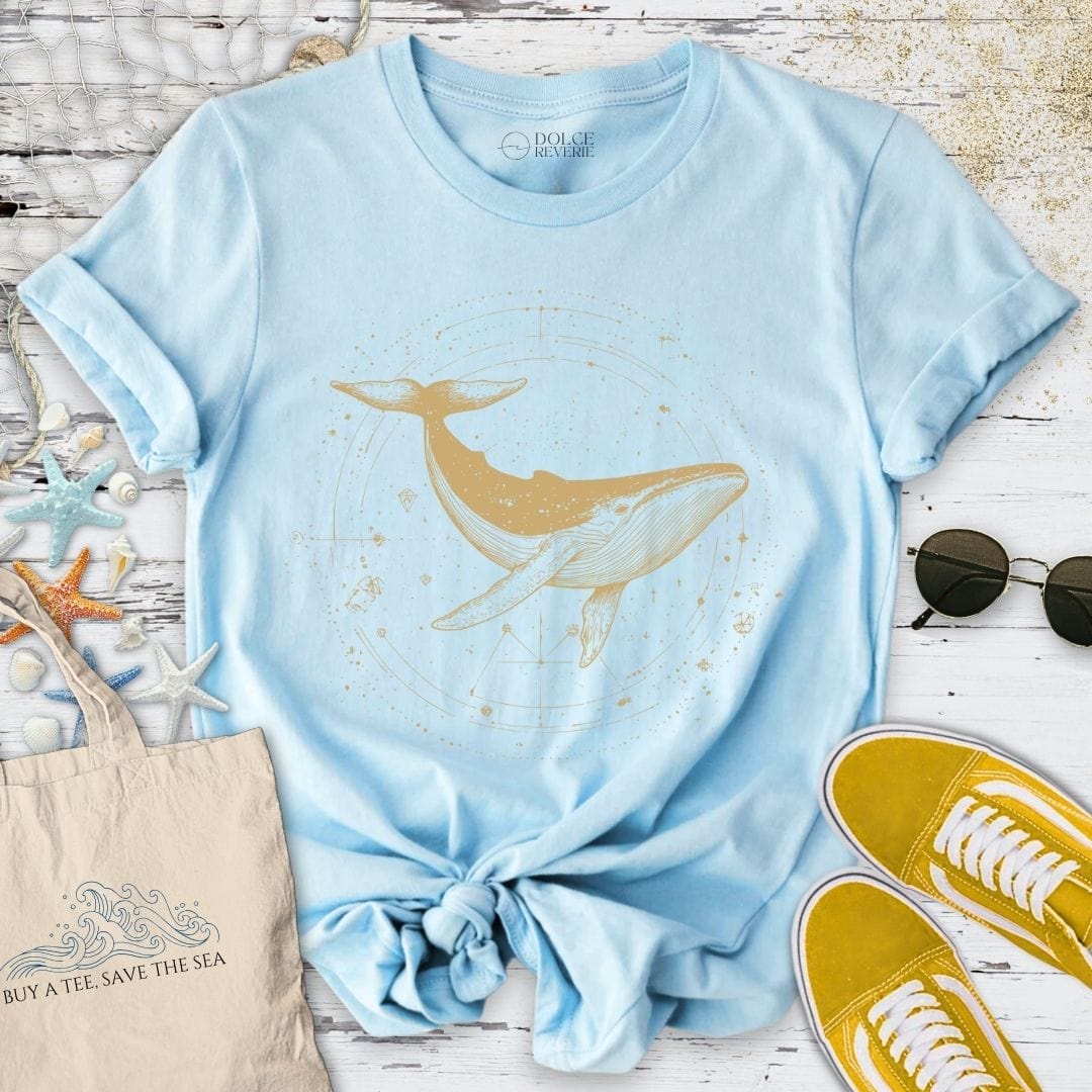 Cosmic Whale T-Shirt Light Blue / S