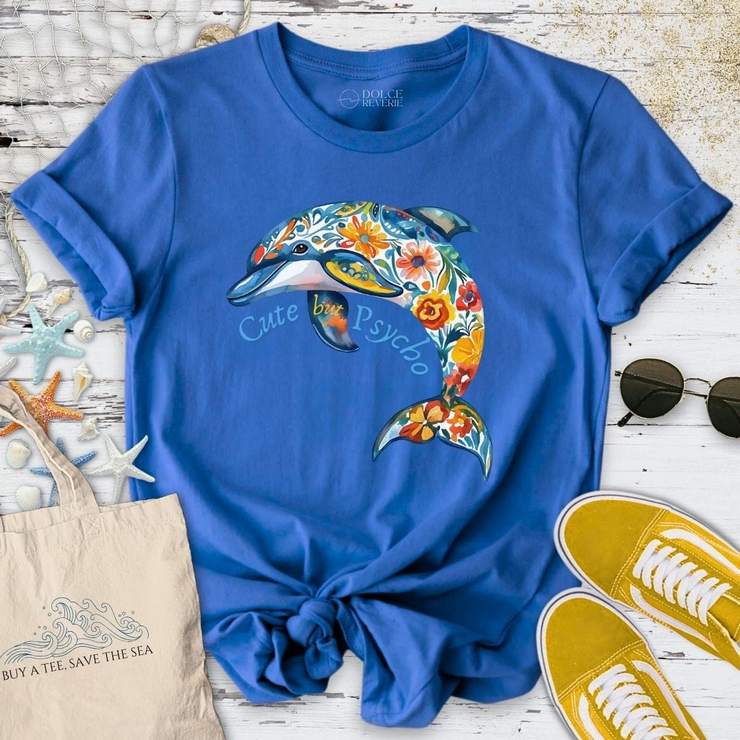 Cute But Psycho - Dolphin T-Shirt Royal / S