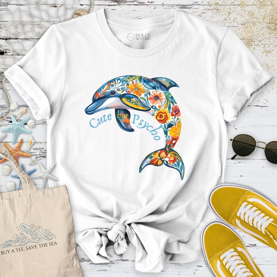 Cute But Psycho - Dolphin T-Shirt White / S