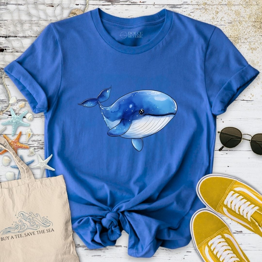 Cute Watercolor Whale T-Shirt Royal / S