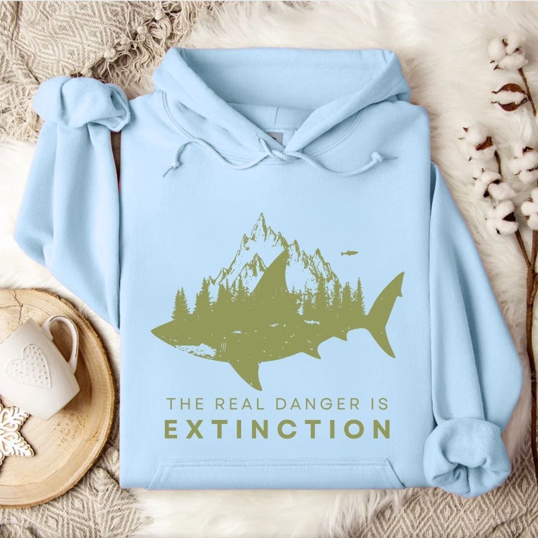 Danger Is Extinction Hoodie Light Blue / S