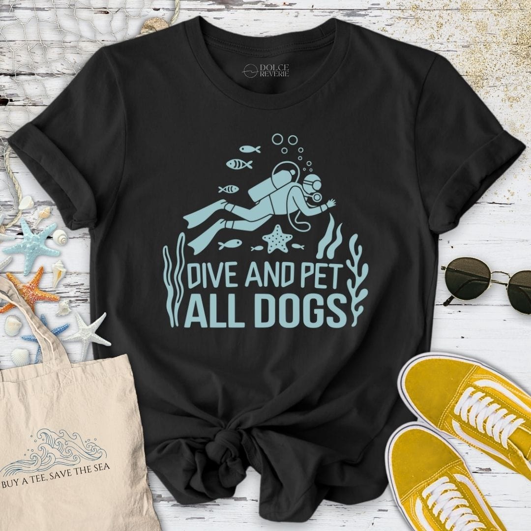 Dive And Pet All Dogs T-Shirt Black / S