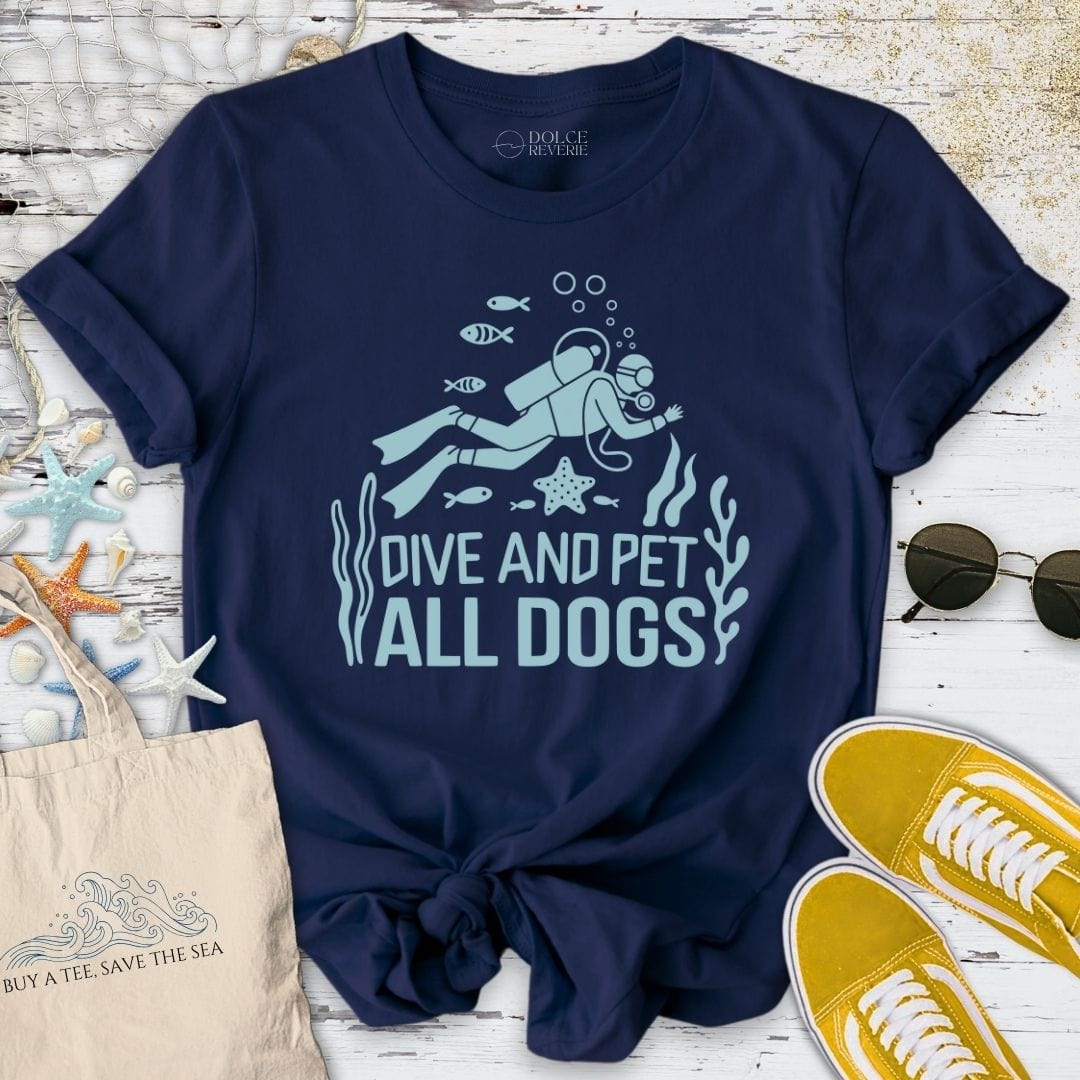 Dive And Pet All Dogs T-Shirt Navy / S