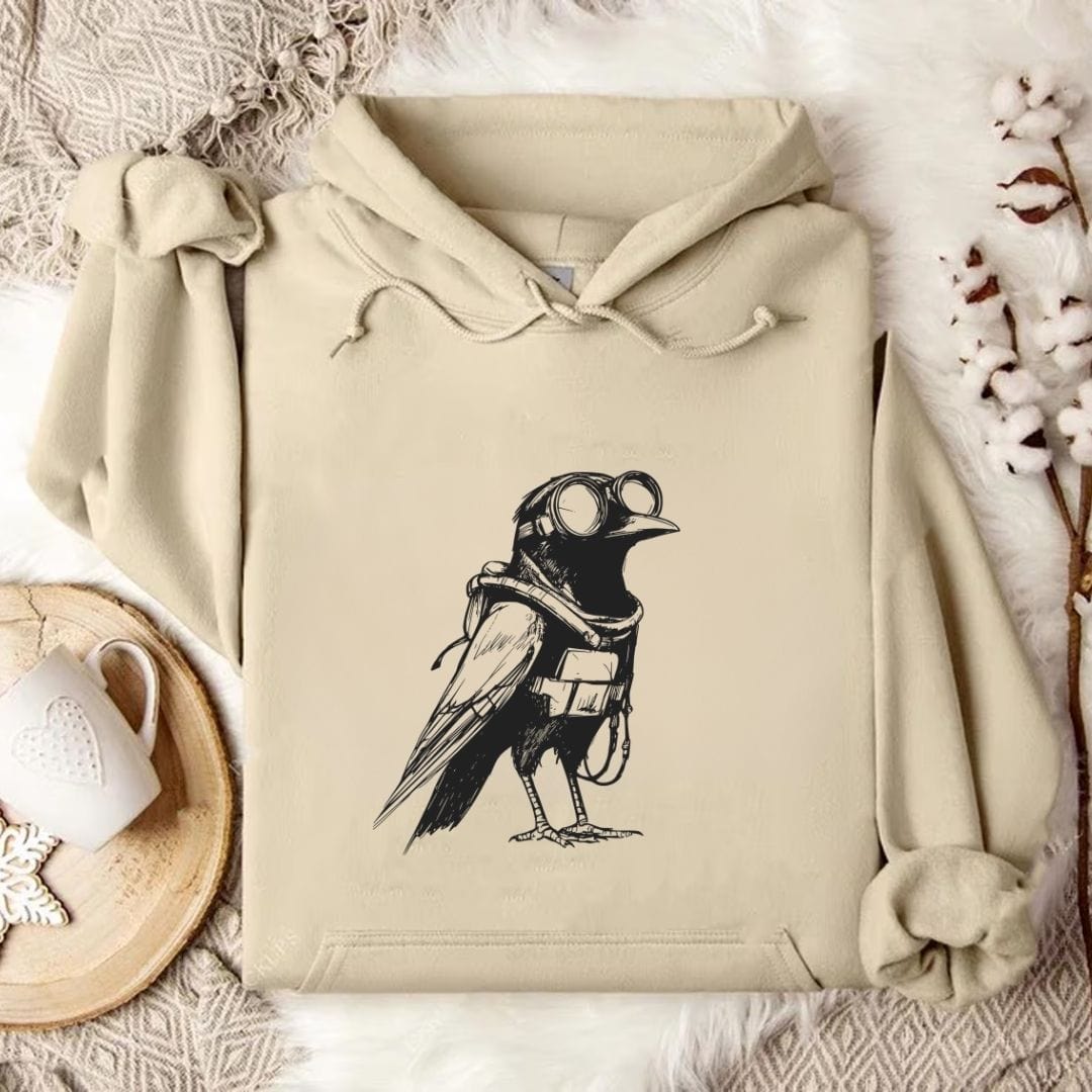 Diver Crow Hoodie Sand / S