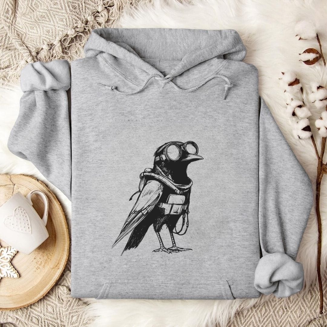 Diver Crow Hoodie Sport Grey / S