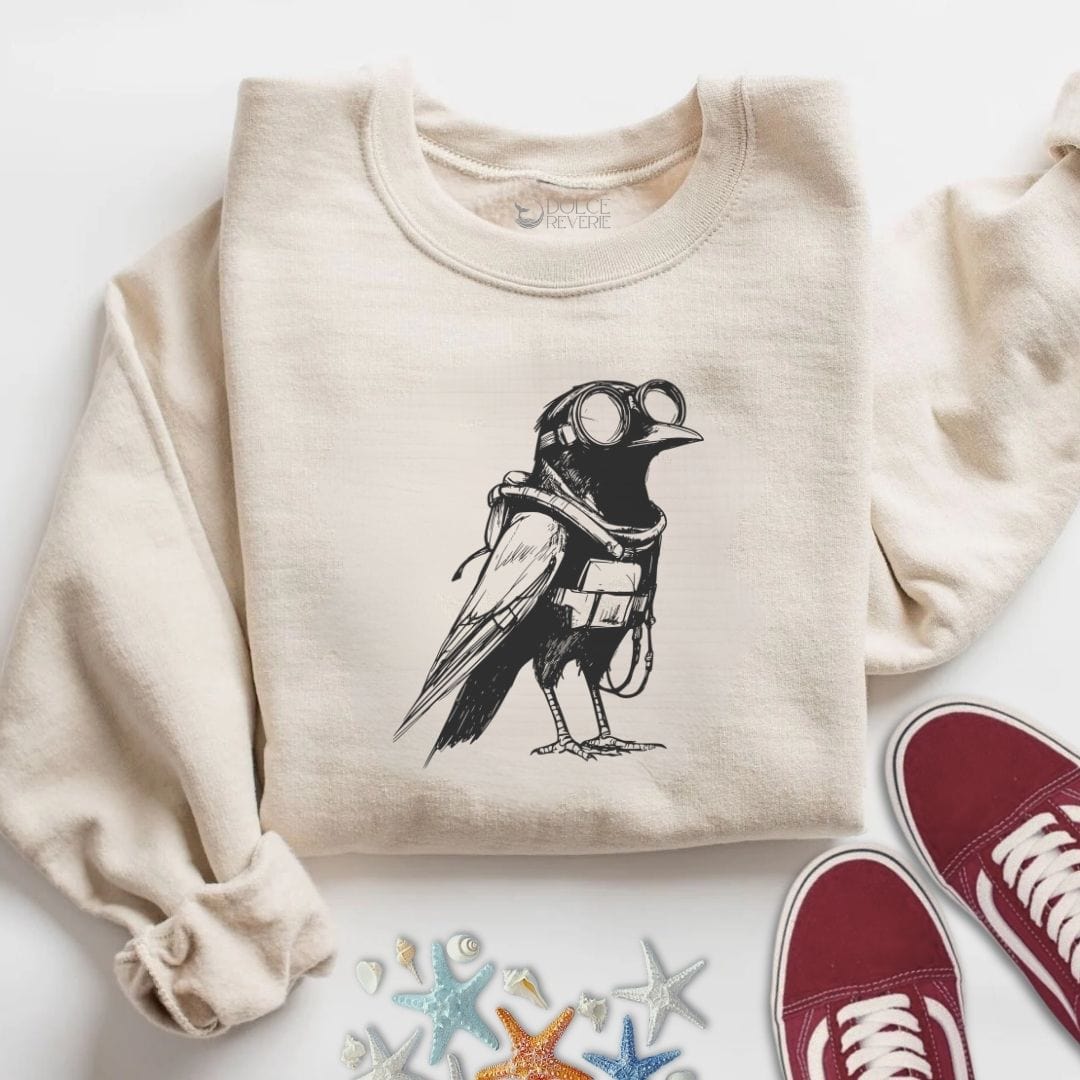 Diver Crow Sweatshirt S / Sand