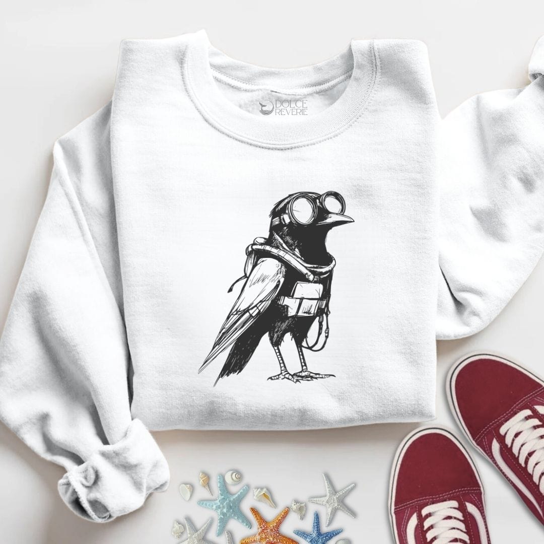 Diver Crow Sweatshirt S / White