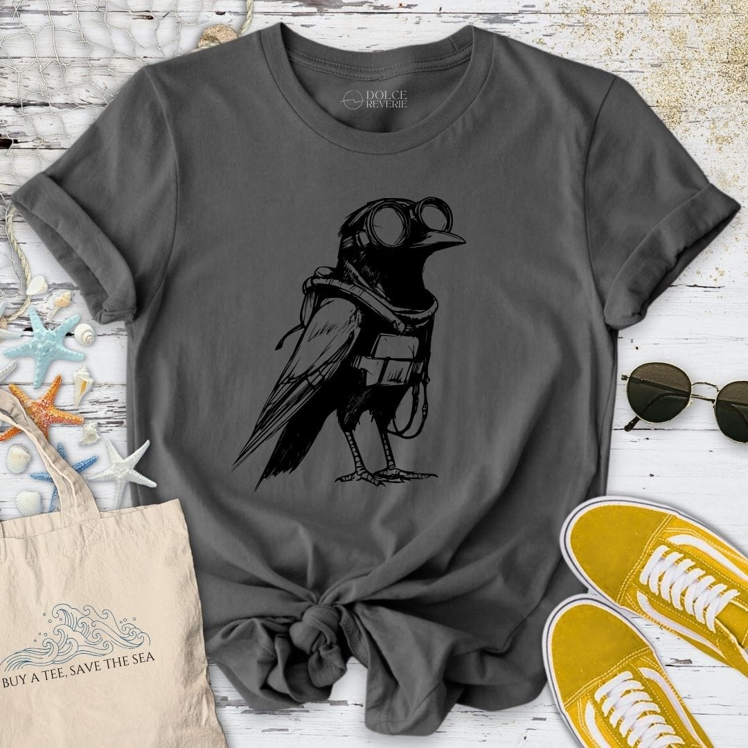 Diving Crow T-Shirt Charcoal / S