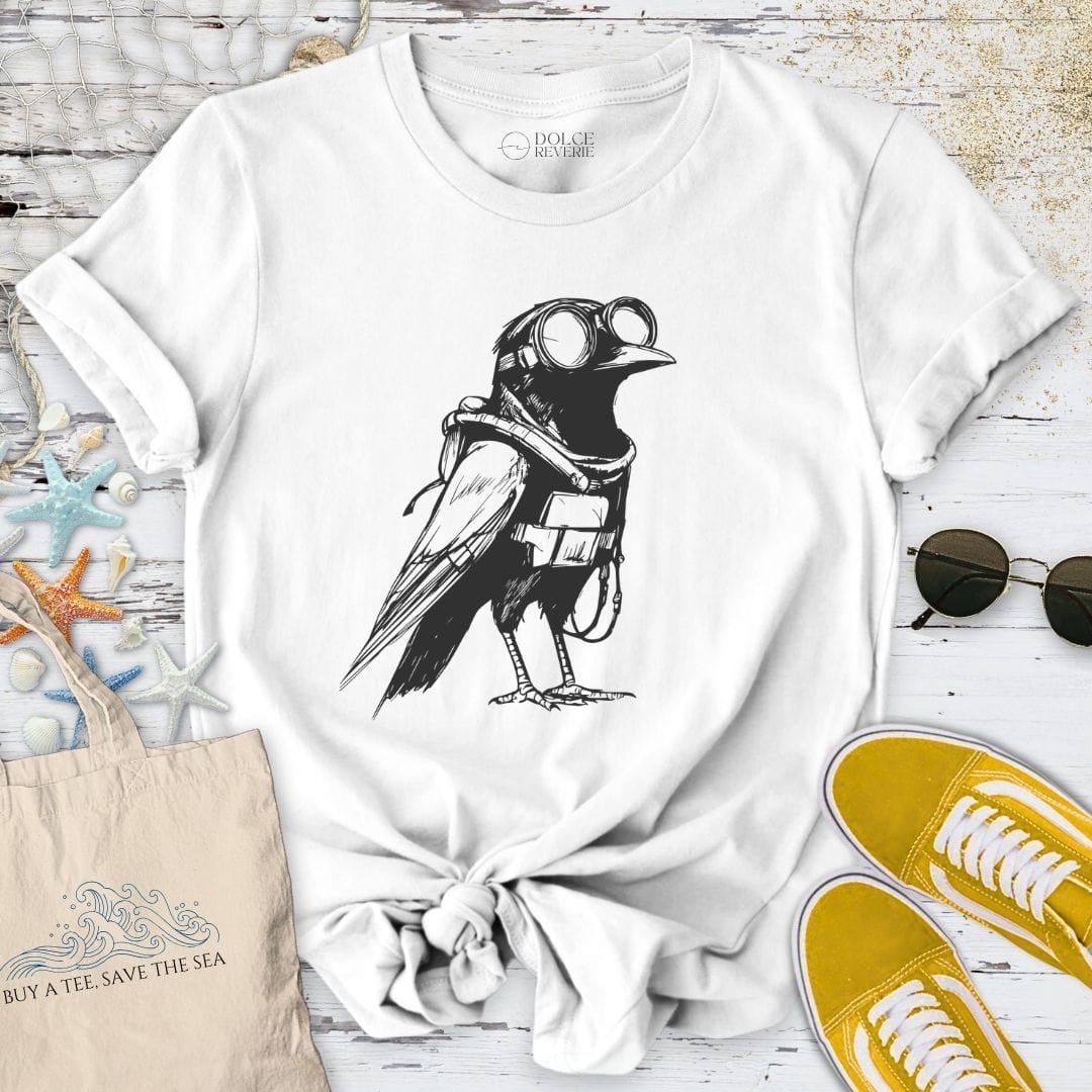 Diving Crow T-Shirt White / S