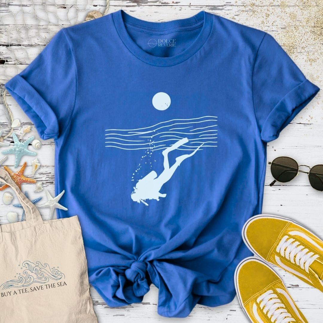 Diving Line Art T-Shirt Royal / S