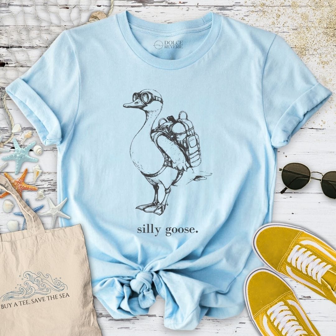 Diving Silly Goose T-Shirt Light Blue / S