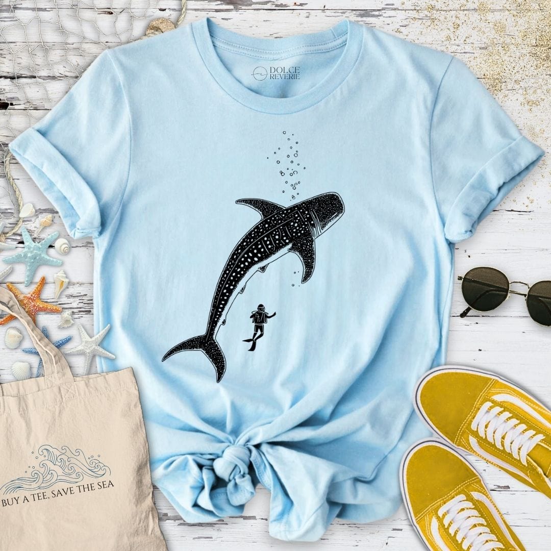 Diving With a Whale Shark T-Shirt Light Blue / S