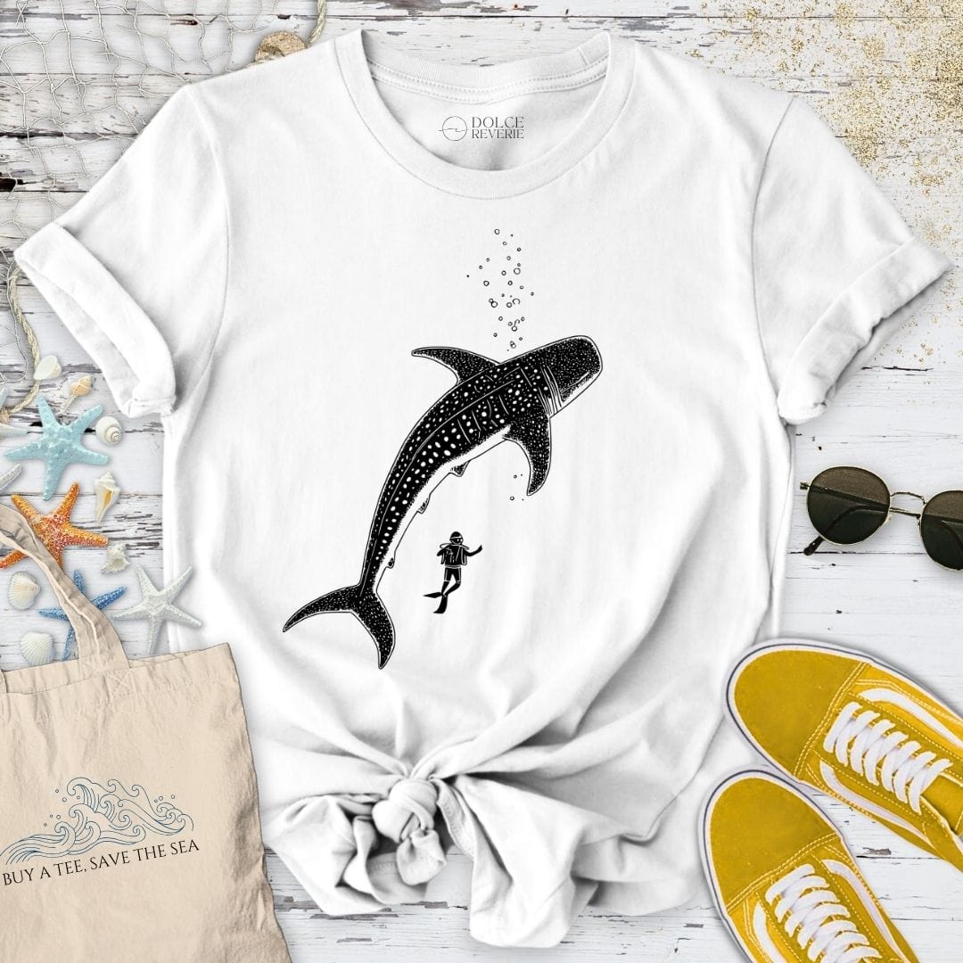 Diving With a Whale Shark T-Shirt White / S