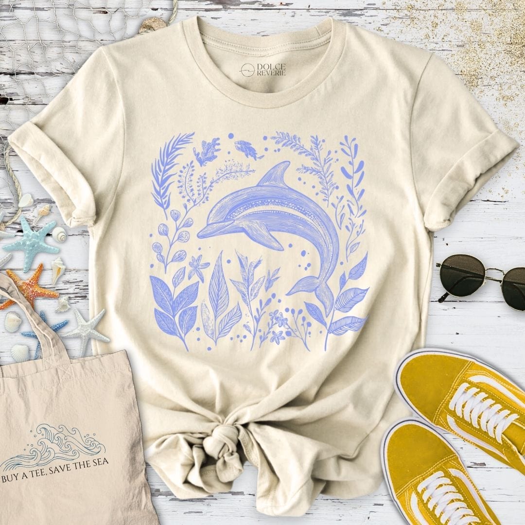 Dolphin & Plants T-Shirt Natural / S